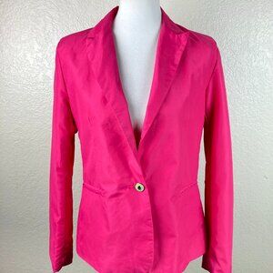 Zara Woman Women's Pink Lightweight One Button Lined Business Blazer Sz L